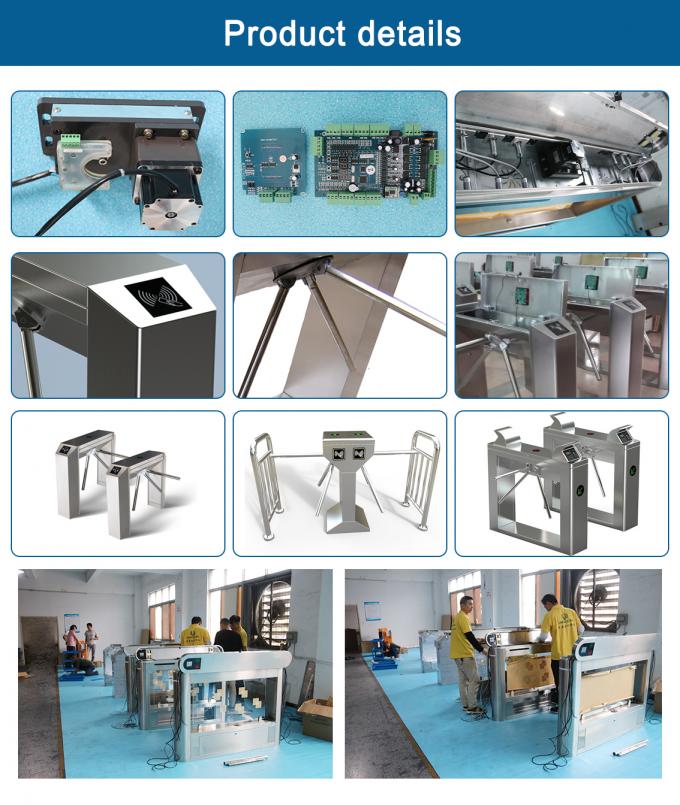 Porte extérieure d'intérieur verticale de tourniquet d'entrée de porte de métro d'acier inoxydable de trois rouleaux d'UNIQSCAN